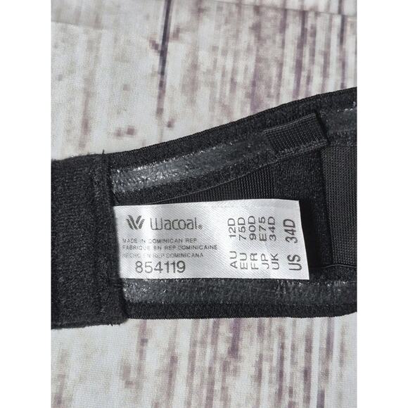 Wacoal Bra 34D Black 854119 Red Carpet Full Busted Convertible Strapless NWT - Picture 7 of 8